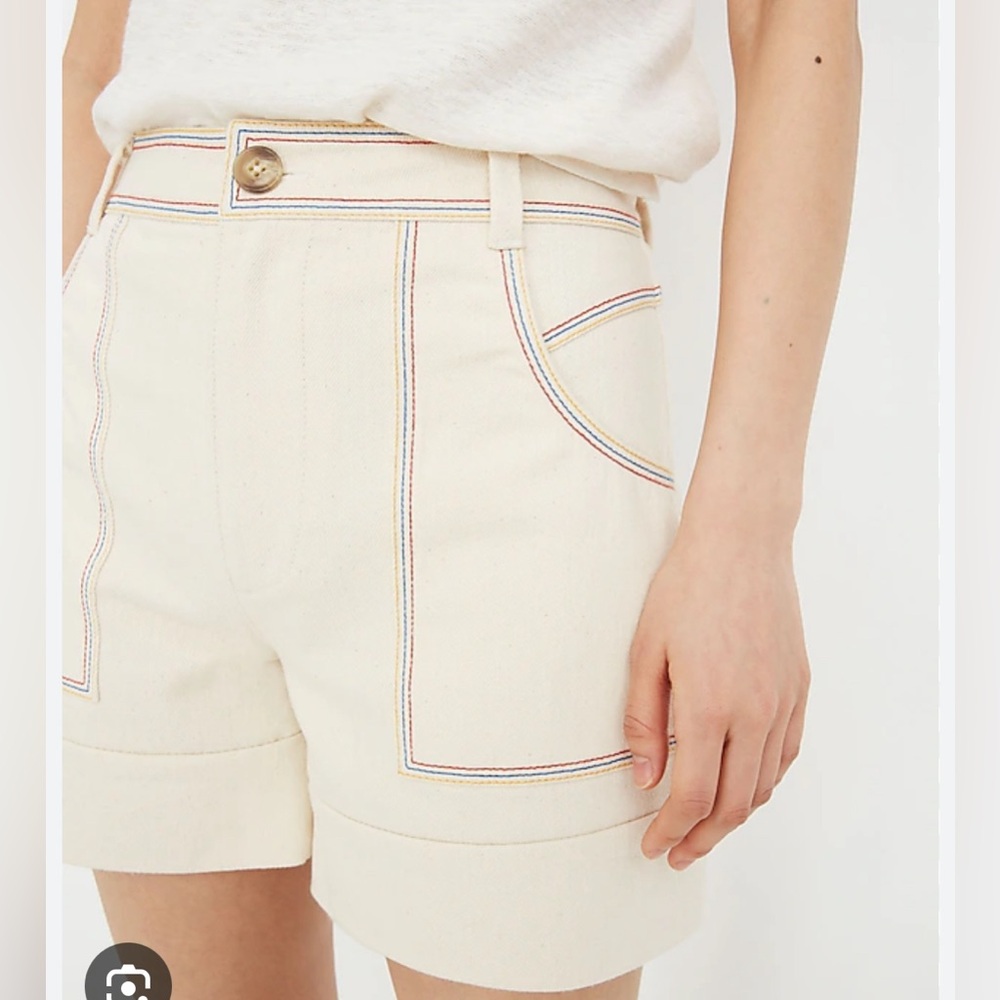 Madewell Rainbow-Stitched Canvas Chase Shorts size 28